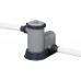  Bestway Piscina Desmontable Tubular Power Steel Oval Diseño Ratán 549x274x122 cm con Depuradora Cartucho 5.678 L/H con Cobertor y Escalera 