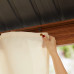 Cenador de jardín 3x3 m, Aspecto Madera, Techo sólido, 4 Cortinas en champán 