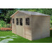 Cobertizo de Madera para jardín- Puerta con Cerradura Suelo TRATADO -A246x418x220cm 8m2 