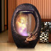  Fuente De Estatua De Buda Fuente De Piedra De Montaña Tallada En Resina Humidificador Interior Bomba De Agua De Agua Que Fluye Zen Y Led para El Hogar Regalo De Escritorio Cascada Adornos De Feng SH 