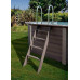 Gre KPCOR46 – Piscina Rectangular Composite 466 x 326 x 124 cm, con filtración 6 m3 h, cuña metálica, Gris Oscuro  