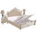  JVmoebel Cama barroca clásica estilo rococó, cama de hotel tapizada, cama de matrimonio, Chesterfield 