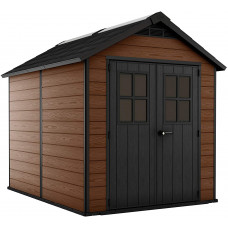  Keter 243409 - Caseta de jardín exterior Newton 757, color marrón 