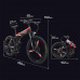  L.HPT Bicicleta de montaña eléctrica Bicicleta Plegable para Hombre 26 Pulgadas 27 48V10Ah batería de Litio Bicicleta para Adultos Carga máxima 150 kg Resistencia 90 km Negro + Rojo 