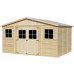  TIMBELA Casetas de Jardin M331 - Casa de Madera para Jardin - Caseta Jardin 418x320cm/12m2 - Cobertizo Jardin Exterior Natural - Taller de Jardín - Bicicleta, Almacenamiento de Herramientas 