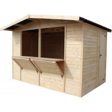  TIMBELA M150 Quiosco de Madera con Suelo - cobertizo de Pino/Abeto, construcción de Paneles - A232 x 336 x 263 cm / 6 m2 