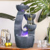  XQKQ Humidificador Creativo, Fuente de Agua de sobremesa Fuente de Agua de sobremesa para Interiores/Exteriores 4 Cuencos escalonados Fuente de Agua de Cascada para Mesa Escritor 