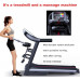  FHW Cinta De Correr EléCtrica, MáQuina para Caminar MultifuncióN, Plegable HidráUlico, Velocidad De Pendiente De Tres Velocidades Ajustable, Adecuada para Fitness Y Quema De Grasa,Negro 