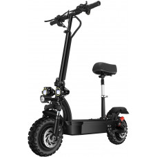  SONGZO Scooters Eléctricos 3200 W Motor Velocidad Máxima 70 km/h Doble Tracción 11 Pulgadas Neumático de Vacío Todoterreno Freno de Disco Doble Scooter Plegable con Batería de Litio de 60 V 26 AH 