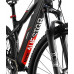  Telefunken Bicicleta eléctrica de montaña de aluminio, cambio Shimano de 9 velocidades, pedelec MTB, 27,5 pulgadas, motor trasero de 250 W, frenos de disco, color antracita/rojo, subida M920 